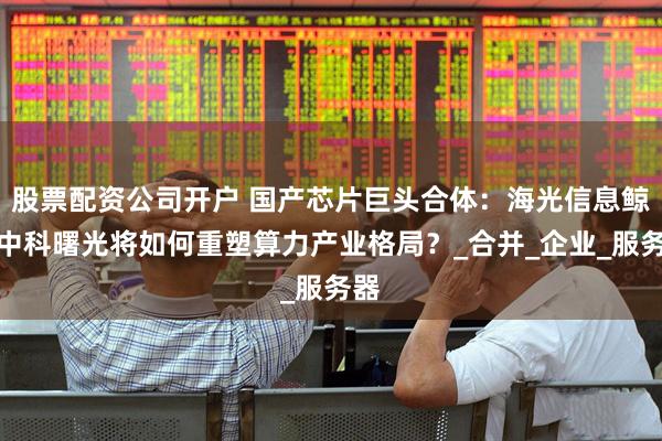 股票配资公司开户 国产芯片巨头合体：海光信息鲸吞中科曙光将如何重塑算力产业格局？_合并_企业_服务器